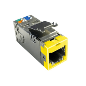 AMP Cat6A shielded modular jack yellow