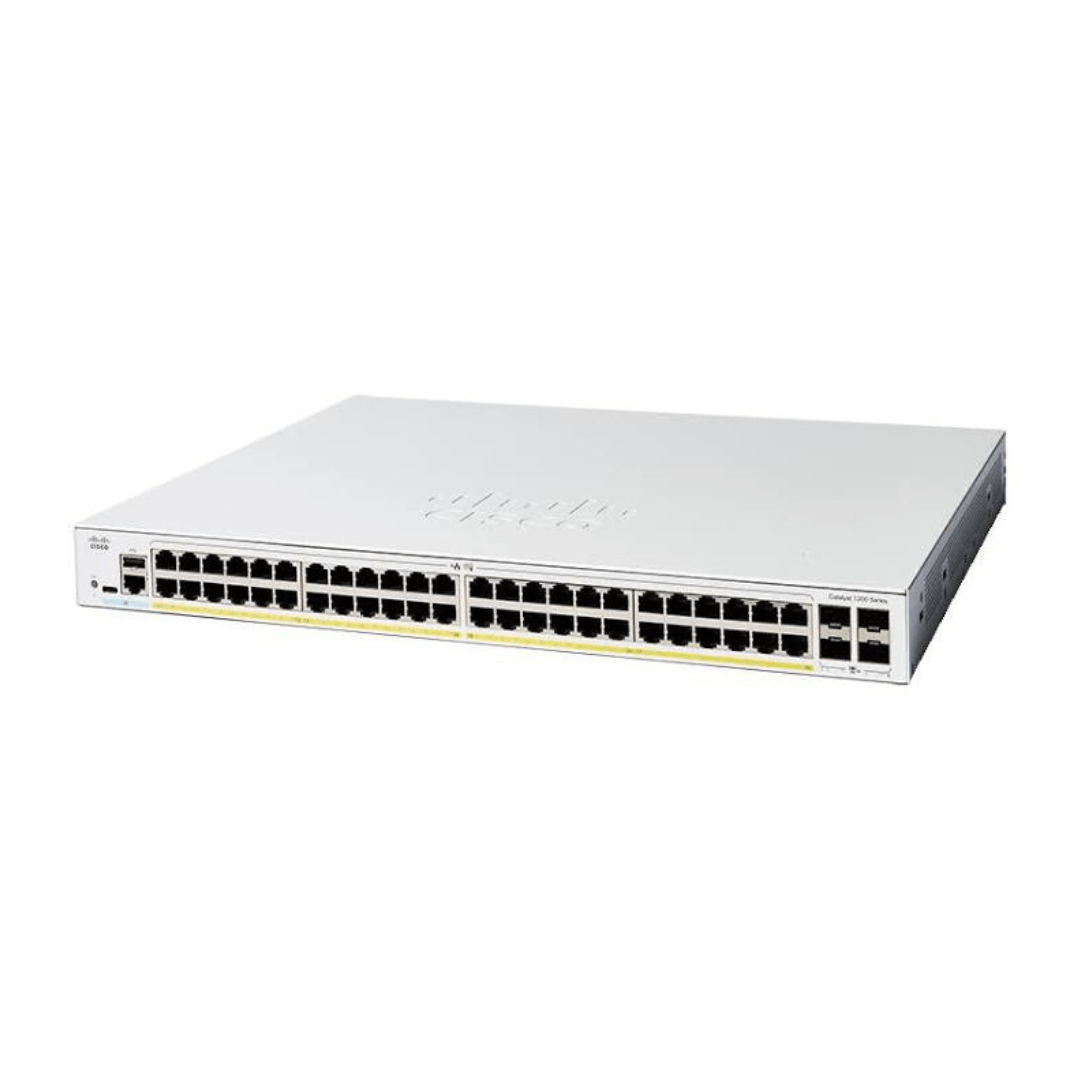 Cisco C1200-48P-4X 48-port PoE+ switch with 4x 10G SFP+ uplinks